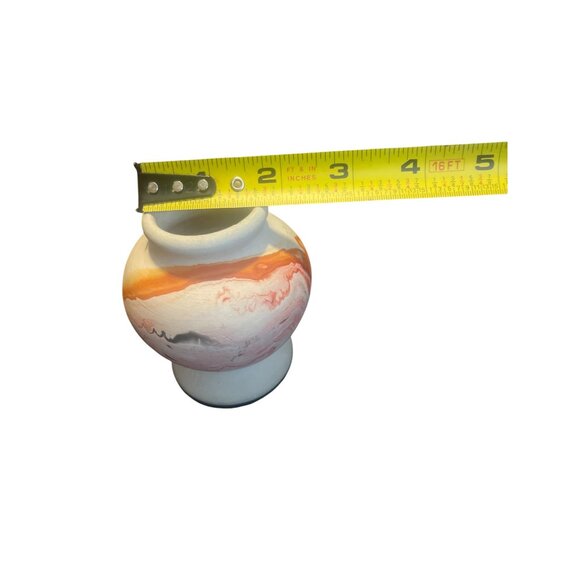 Vintage Nemadji Pottery Small Handcrafted Swirl Vase Marbled Art Vase - Picture 7 of 8